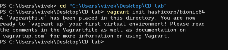Vagrant Init